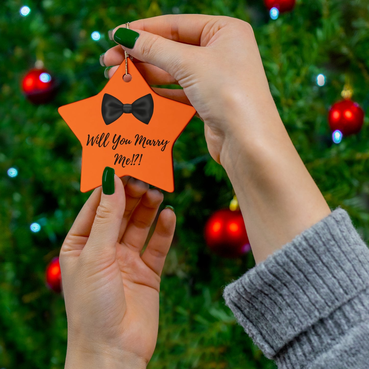 Colored Ceramic Proposal Ornament