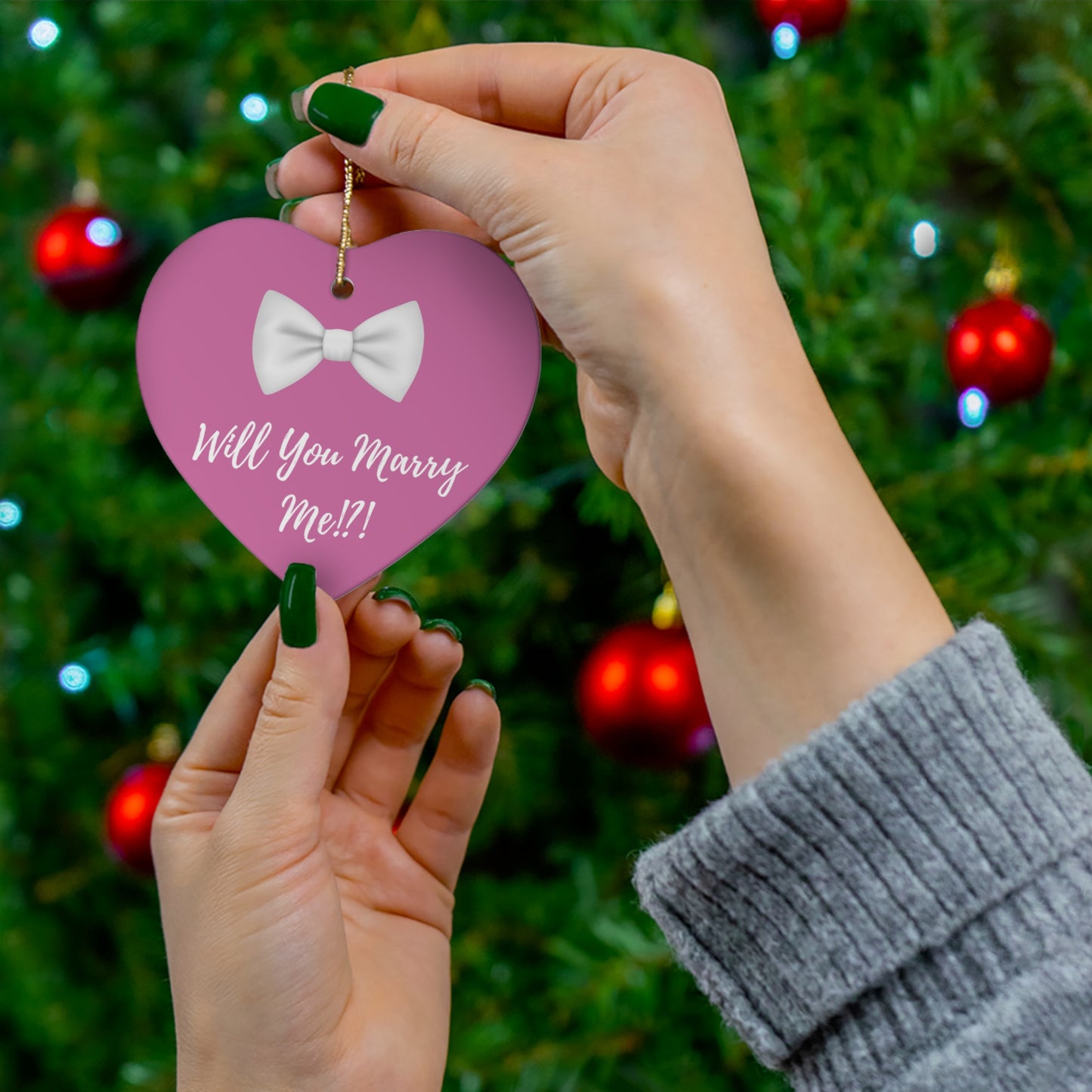 Colored Ceramic Proposal Ornament