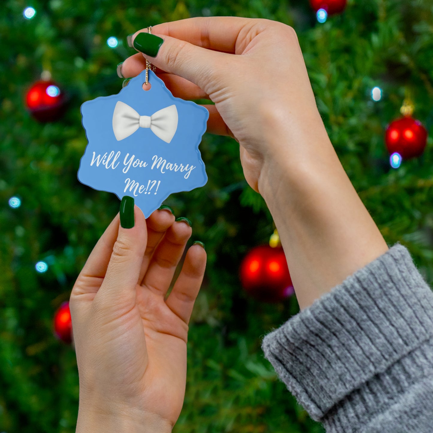 Colored Ceramic Proposal Ornament