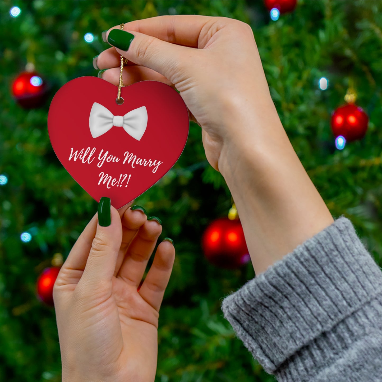 Colored Ceramic Proposal Ornament