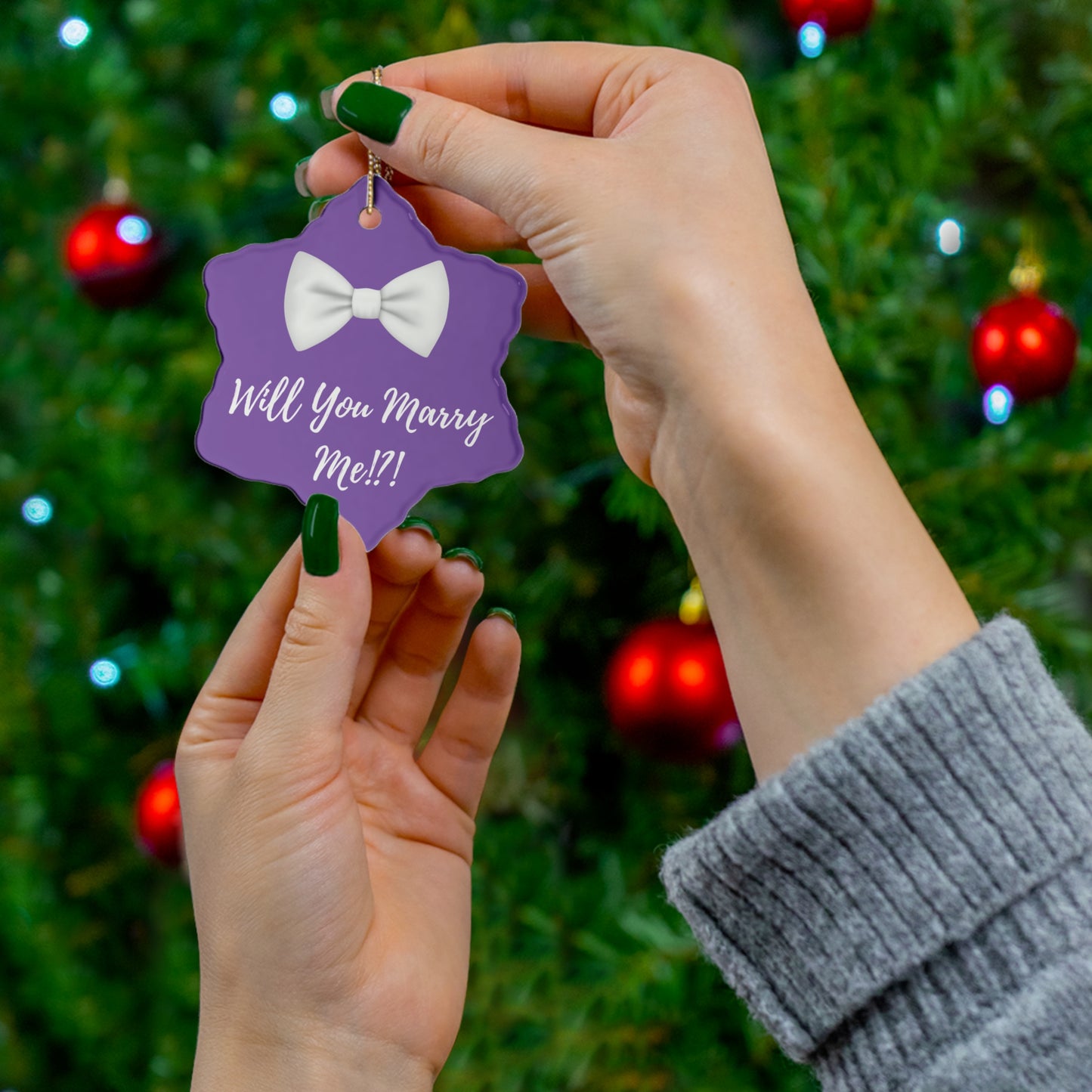 Colored Ceramic Proposal Ornament