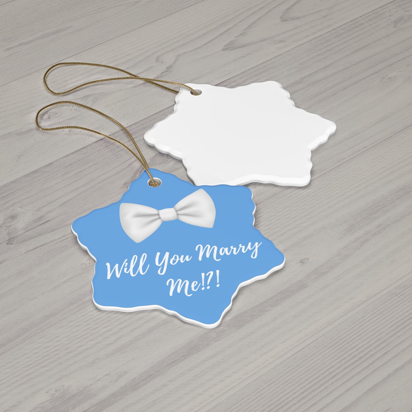 Colored Ceramic Proposal Ornament