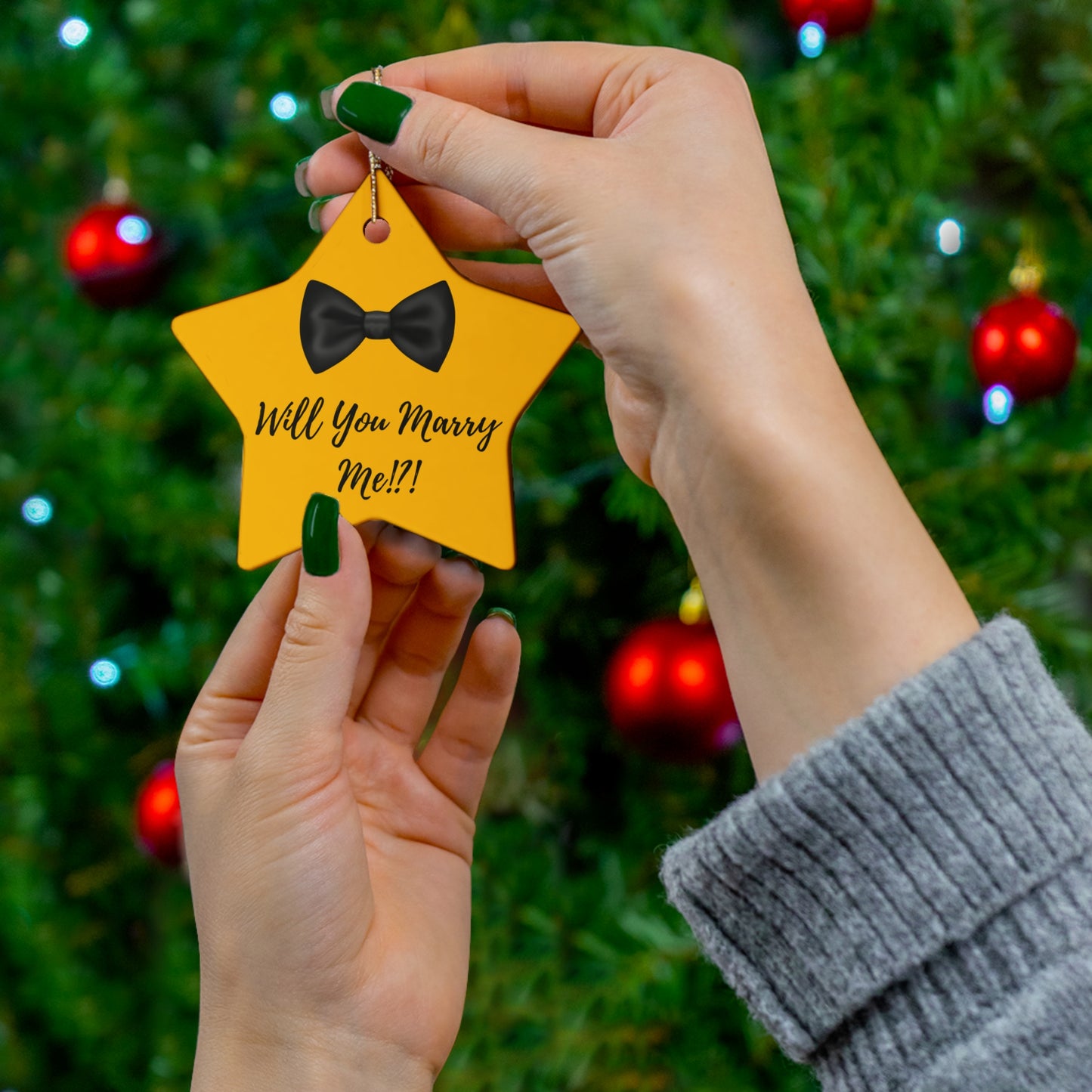 Colored Ceramic Proposal Ornament