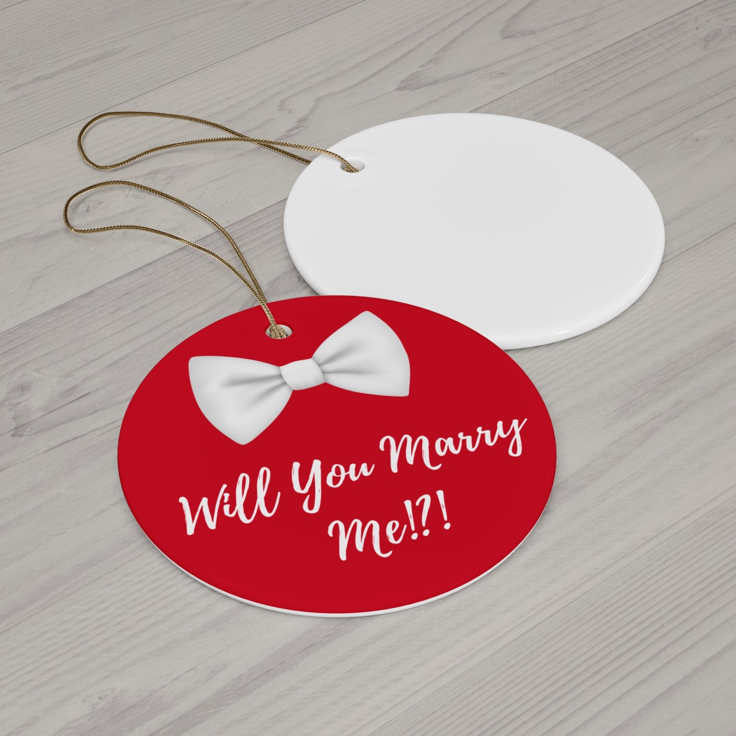 Colored Ceramic Proposal Ornament